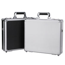 Aluminum Tool Case Portable Carrying Laptop Case Briefcase Silver and Black